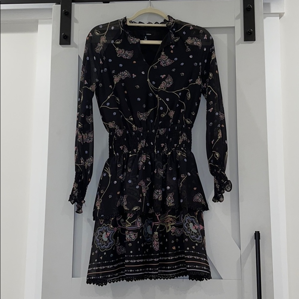 Aqua ruffle skirt dress size XS